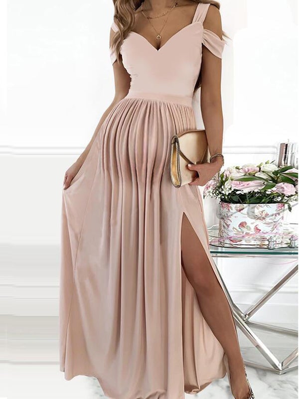 Joliloves Abito premaman Spacco Ritagliare Scollo A V Maxi Abito Premaman La Moda Vestito elegante