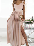 Joliloves Abito premaman Spacco Ritagliare Scollo A V Maxi Abito Premaman La Moda Vestito elegante