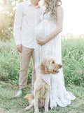 Joliloves Abito per servizio fotografico Rete Ricamo Maxi Abito Premaman Elegante Abito da cerimonia