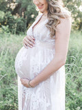 Joliloves Abito per servizio fotografico Rete Ricamo Maxi Abito Premaman Elegante Abito da cerimonia