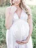 Joliloves Abito per servizio fotografico Rete Ricamo Maxi Abito Premaman Elegante Abito da cerimonia