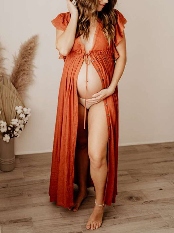 Joliloves Maxi abiti premaman Balze  Coulisse Monopetto Adatto per servizi fotografici