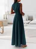 Joliloves abito cerimonia premaman Colore Unico Scollo A V Senza Maniche Festa Sposa Maxi vestito premaman