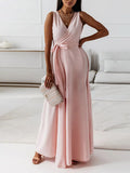 Joliloves abito cerimonia premaman Colore Unico Scollo A V Senza Maniche Festa Sposa Maxi vestito premaman