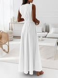 Joliloves abito cerimonia premaman Colore Unico Scollo A V Senza Maniche Festa Sposa Maxi vestito premaman