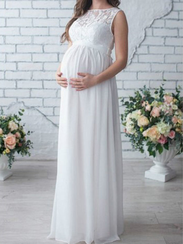 Joliloves Abito per servizio fotografico Pizzo Maxi Abito Premaman Bellezza Vestito elegante