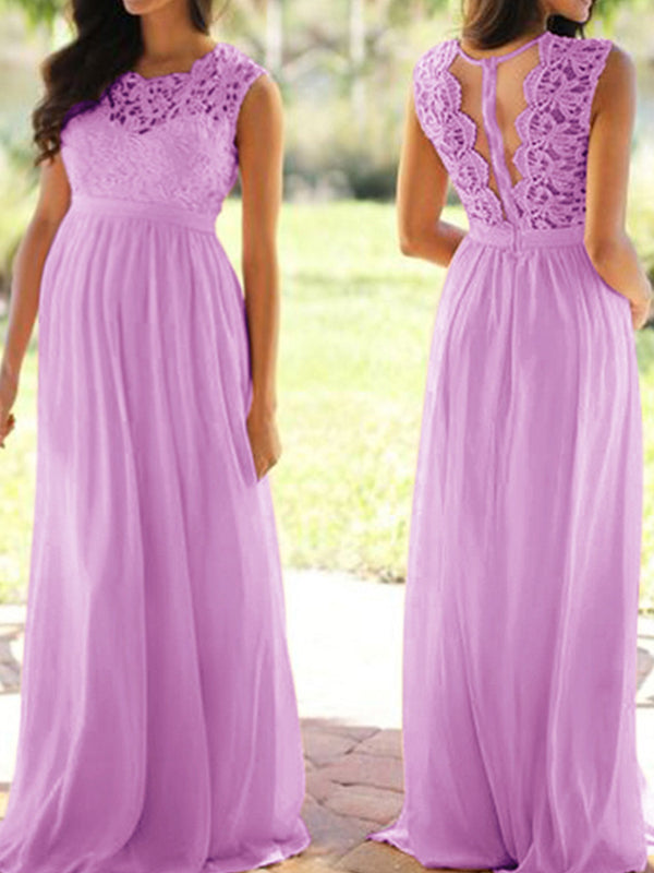 Joliloves Servizio fotografico Baby Shower Chiffon Pizzo Patchwork Girocollo Elegante Dolce Sera Maternità Abito Maxi