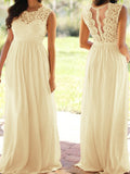 Joliloves Servizio fotografico Baby Shower Chiffon Pizzo Patchwork Girocollo Elegante Dolce Sera Maternità Abito Maxi