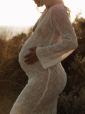 Joliloves abiti premaman Elegante Senza Schienale Tessvto Adatto per servizi fotografici Maxi vestito premaman