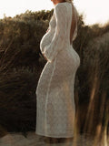 Joliloves abiti premaman Elegante Senza Schienale Tessvto Adatto per servizi fotografici Maxi vestito premaman