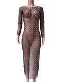Joliloves Colore Unico Trasparente Perla Strass Costumi da bagno Prendisole Festa Spiaggia Vacanze scattare foto Maxi Abiti premaman