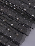 Joliloves Colore Unico Trasparente Perla Strass Costumi da bagno Prendisole Festa Spiaggia Vacanze scattare foto Maxi Abiti premaman