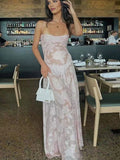 Joliloves Rosa Sottoveste lungo Vestito premaman Senza Schienale Festa Notte Fuori trasparente Vestiti premaman eleganti