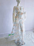 Joliloves Boemia Pizzo Patchwork Frange Ricamo Trasparente Scollo A V Maniche A Tromba Maxi Abiti premaman