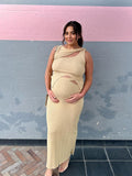 Joliloves Albicocca Irregolare Spacco Coda Di Pesce Moda Chic Sottile Abiti premaman