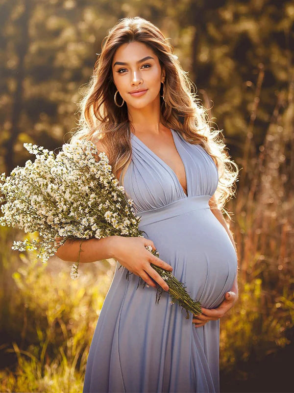 Joliloves Colore Unico Sottoveste A Vita Alta Boemia Elegante Abiti per servizi fotografici