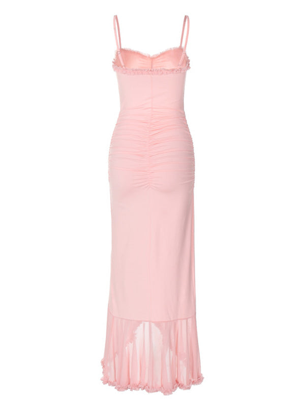 Joliloves chiffon Balze Spacco Sottoveste Coda Di Pesce Cocktail  scattare foto Maxi vestiti eleganti premaman