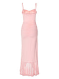 Joliloves chiffon Balze Spacco Sottoveste Coda Di Pesce Cocktail  scattare foto Maxi vestiti eleganti premaman