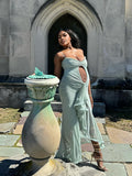 Joliloves chiffon Balze Spacco Sottoveste Coda Di Pesce Cocktail  scattare foto Maxi vestiti eleganti premaman