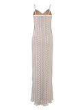 Joliloves Albicocca Pizzo 2 Pezzi Spacco Laterale Scollo A V Sottoveste Maxi vestiti eleganti fotografico premaman