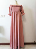 Joliloves Maxi Abito Balze Spalle Scoperte Scollo A Barchetta Moda Chic Abito per servizio fotografico premaman