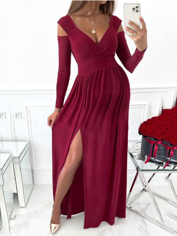 Joliloves Vestito lungo premaman Elegante Sottile Cocktail Spacco Laterale abito premaman