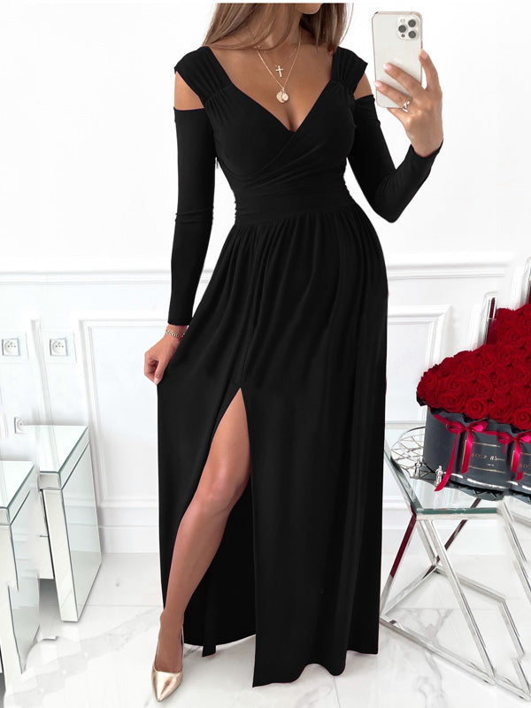 Joliloves Vestito lungo premaman Elegante Sottile Cocktail Spacco Laterale abito premaman
