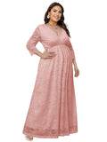 Joliloves Elegante Pizzo Ricamo Scollo A V Festa Maxi abiti cerimonia premaman