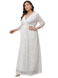Joliloves Elegante Pizzo Ricamo Scollo A V Festa Maxi abiti cerimonia premaman