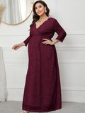 Joliloves Elegante Pizzo Ricamo Scollo A V Festa Maxi abiti cerimonia premaman
