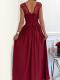 Joliloves Abito Premaman Per Patchwork Pizzo Spacco Laterale Senza Schienale Eleganti Maxi Abiti Vestito