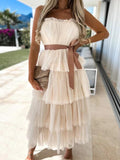 Joliloves Balze Scollo A Barchetta Spalle Scoperte Abiti Premaman in Tulle Vestito