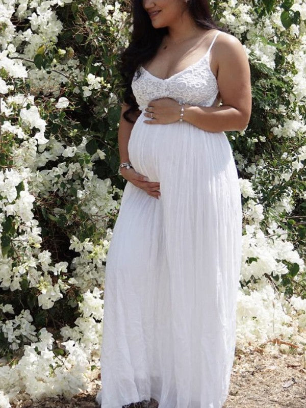 Joliloves Colore Unico Pizzo Lino Cotone Elegante Abiti eleganti premaman