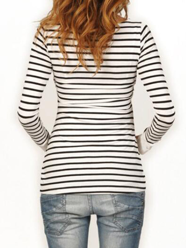 Joliloves Top premaman A Strisce Premaman Moda Chic Maglietta per l'allattamento al seno