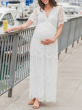 Joliloves Pizzo Profondo Scollo A V A Vita Alta Elegante Abiti per servizi fotografici in pizzo Maxi abiti