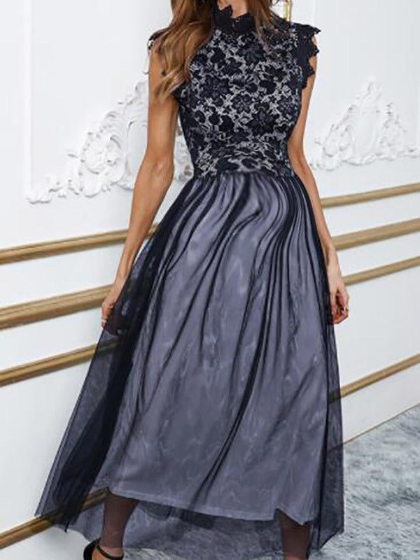 Joliloves Abiti premaman Abito in pizzo Abito elegante Abiti maxi patchwork in rete