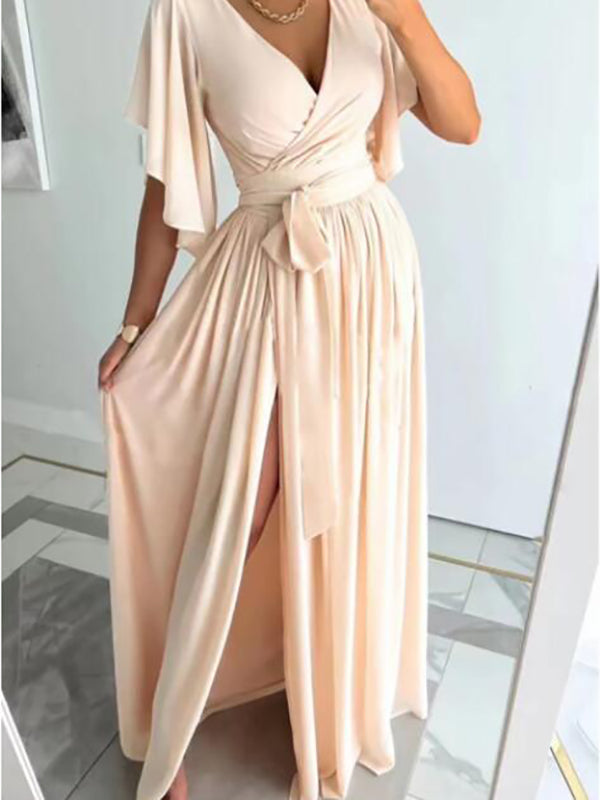 Joliloves Abito Premaman Per Cintura Spacco Laterale Elegante Premaman Maxi Abiti Vestito