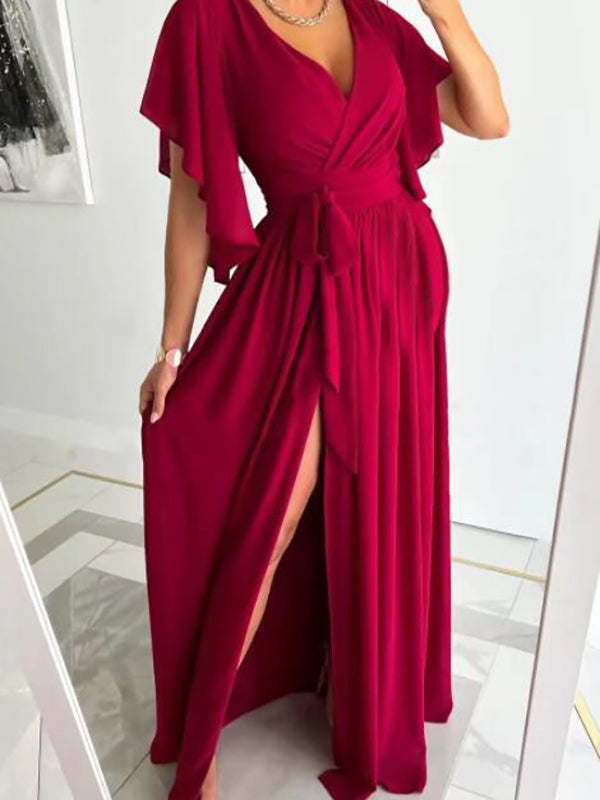 Joliloves Abito Premaman Per Cintura Spacco Laterale Elegante Premaman Maxi Abiti Vestito
