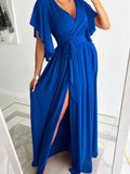 Joliloves Abito Premaman Per Cintura Spacco Laterale Elegante Premaman Maxi Abiti Vestito