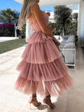 Joliloves Balze Scollo A Barchetta Spalle Scoperte Abiti Premaman in Tulle Vestito