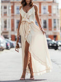 Joliloves Abito Premaman Per Irregolare Spacco Laterale Chiffon Abiti Eleganti Premaman Maxi Abiti Vestito