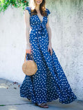Joliloves Abito Premaman Per Motivo A Pois Spacco Laterale Irregolare Elegante Maxi Abiti Vestito
