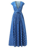 Joliloves Abito Premaman Per Motivo A Pois Spacco Laterale Irregolare Elegante Maxi Abiti Vestito