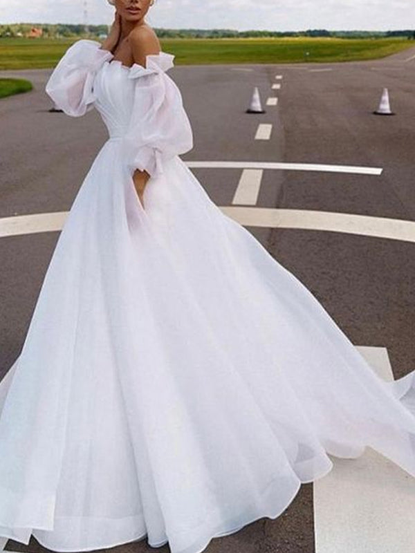 Joliloves Abito Premaman Per Bianco Spalle Scoperte Rete Plissettato Abito scollo a barca elegante Vestiti premaman eleganti