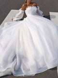 Joliloves Abito Premaman Per Bianco Spalle Scoperte Rete Plissettato Abito scollo a barca elegante Vestiti premaman eleganti