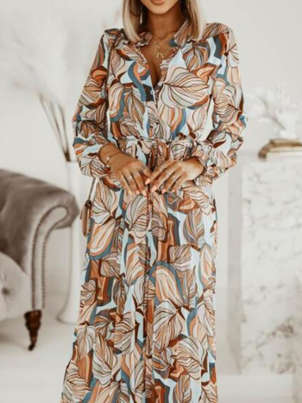 Joliloves Umstandskleid mit Blumendruck, plissiert, Laternenärmel, böhmisches Umstands-Maxikleid