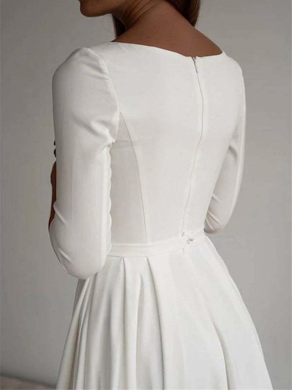 Joliloves Girocollo Maniche A 3/4 A Vita Alta Semi Formale Elegante Abiti Premaman da Sposa Bianchi Maxi abiti