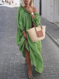 Joliloves Abito Premaman Per donna Largo Vestito maxi Tinta unica Increspato Primavera Estate Senza spalline caldo Vacanze Largo