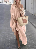 Joliloves Abito Premaman Per donna Largo Vestito maxi Tinta unica Increspato Primavera Estate Senza spalline caldo Vacanze Largo