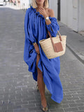 Joliloves Abito Premaman Per donna Largo Vestito maxi Tinta unica Increspato Primavera Estate Senza spalline caldo Vacanze Largo
